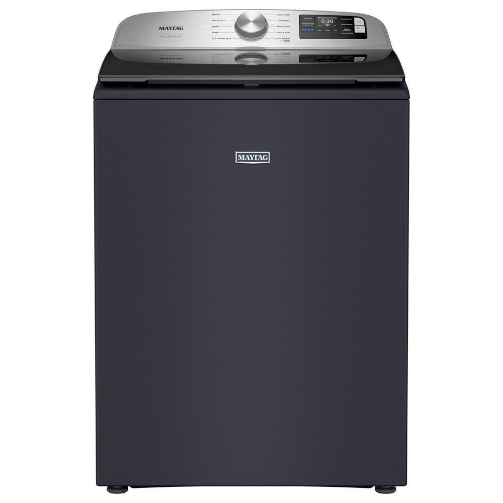 Maytag 5.2 Cu. Ft. Smart Top Load Washer and 7.4 Cu. Ft. Smart Electric Top Load Dryer Laundry Pair in Midnight Steel, , large