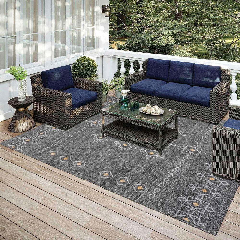 Dalyn Rug Company Sedona Southwestern 5&#39; x 7&#39;6&quot; Charcoal Indoor/Outdoor Area Performance Rug, , large