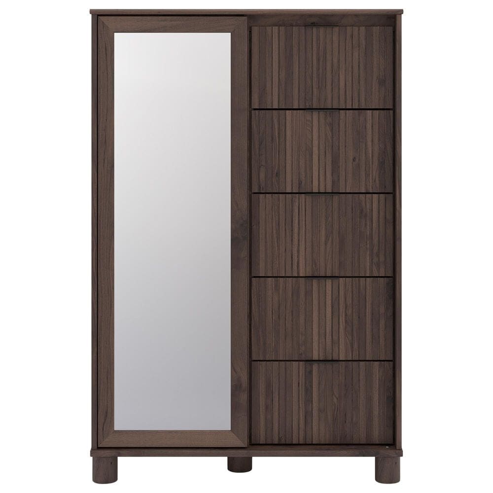 Ashley 5-Piece Queen Panel Platform Bedroom Set in Rich Brown, , large