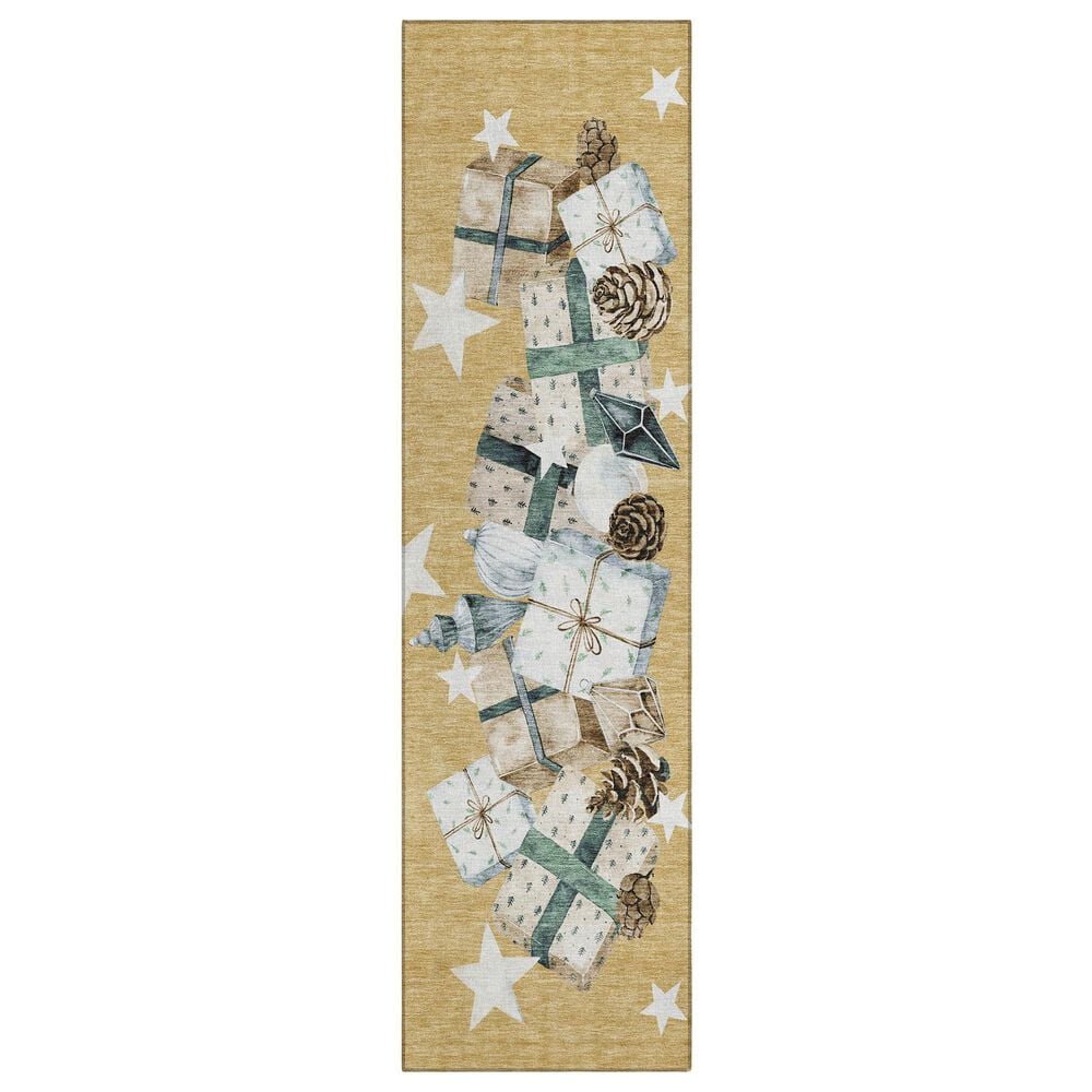 Dalyn Rug Company Wonderland WN33 2"3" x 7"6" Gold Indoor/Outdoor Runner, , large