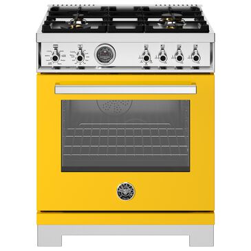 Bertazzoni Professional 4.6 Cu.Ft. Dual Fuel Range in Giallo Glossy, , large