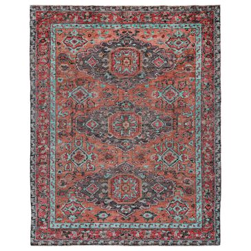 Feizy Rugs Piraj 5"6" x 8"6" Rust and Aqua Area Rug, , large