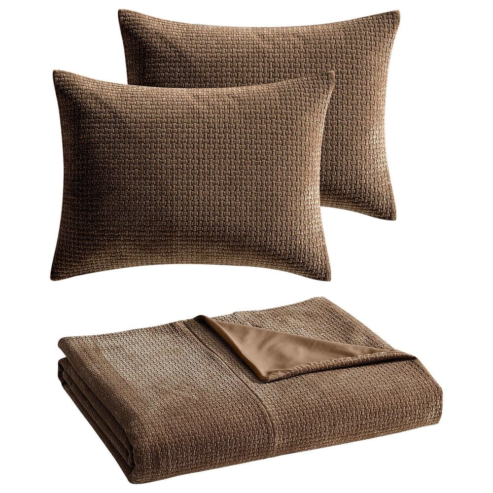 Hallmart Collectibles Judith 3-Piece Queen Coverlet Set in Fawn, , large