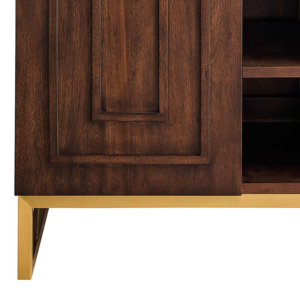 James Martin Vanities Alicante 24&quot; Single Bathroom Vanity in Mid Century Acacia and Radiant Gold with 5 cm White Glossy Resin Top and Rectangular Sink, , large