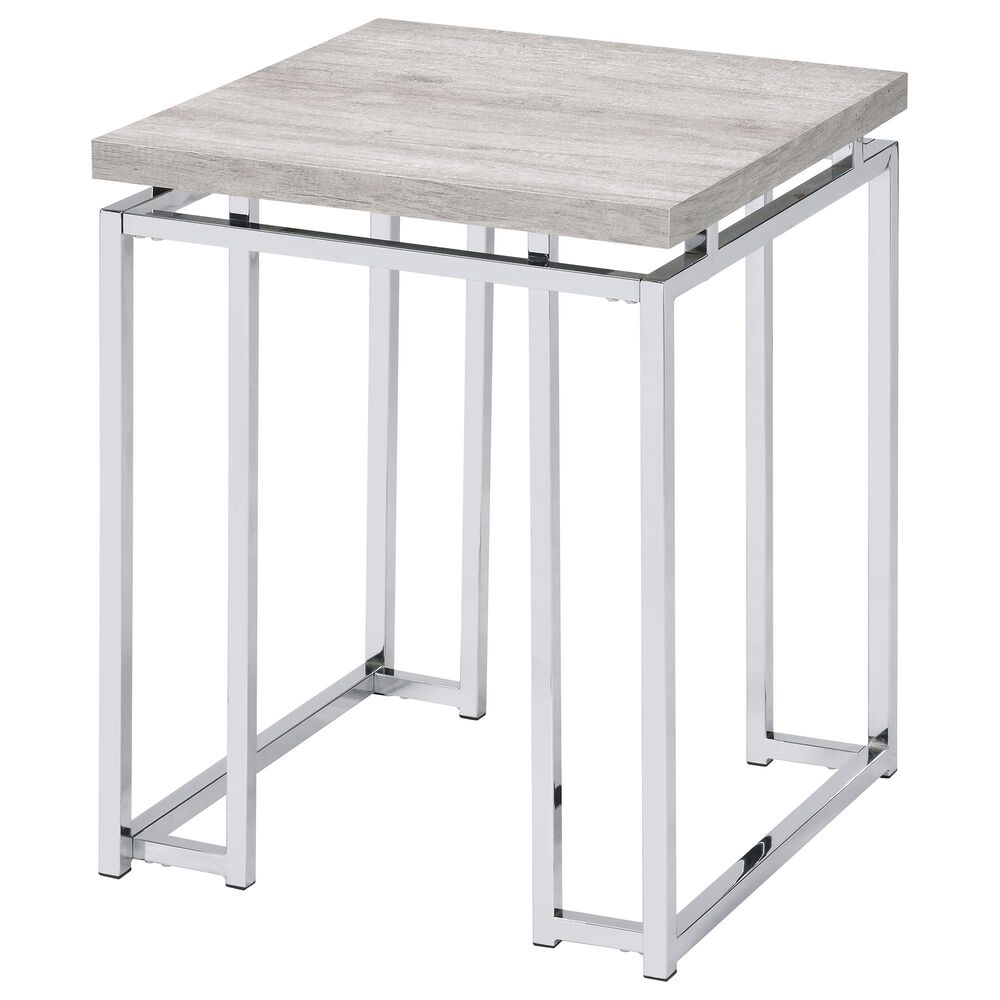 Gunnison Co. Chafik End Table in Natural Oak/Chrome, , large