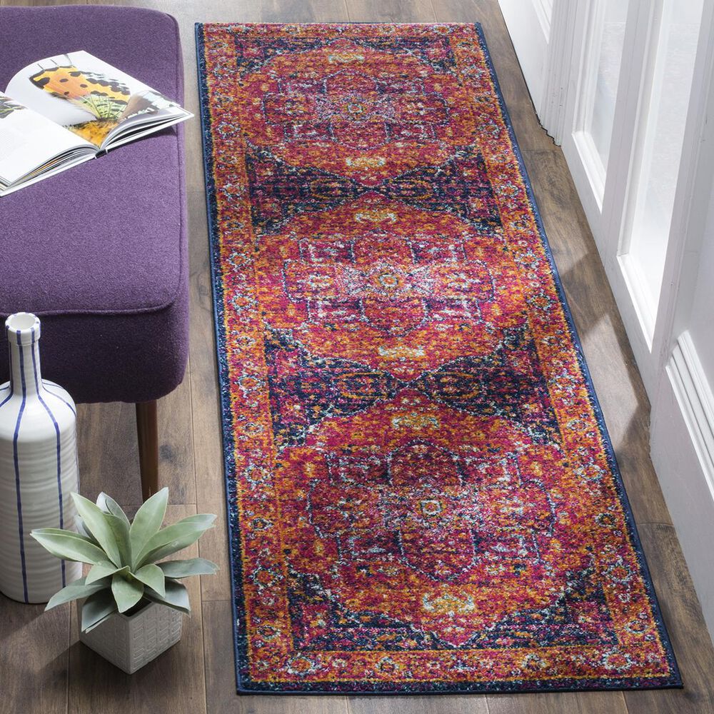 Safavieh Evoke EVK275S-27 2"2" x 7" Fuchsia/Orange Runner, , large