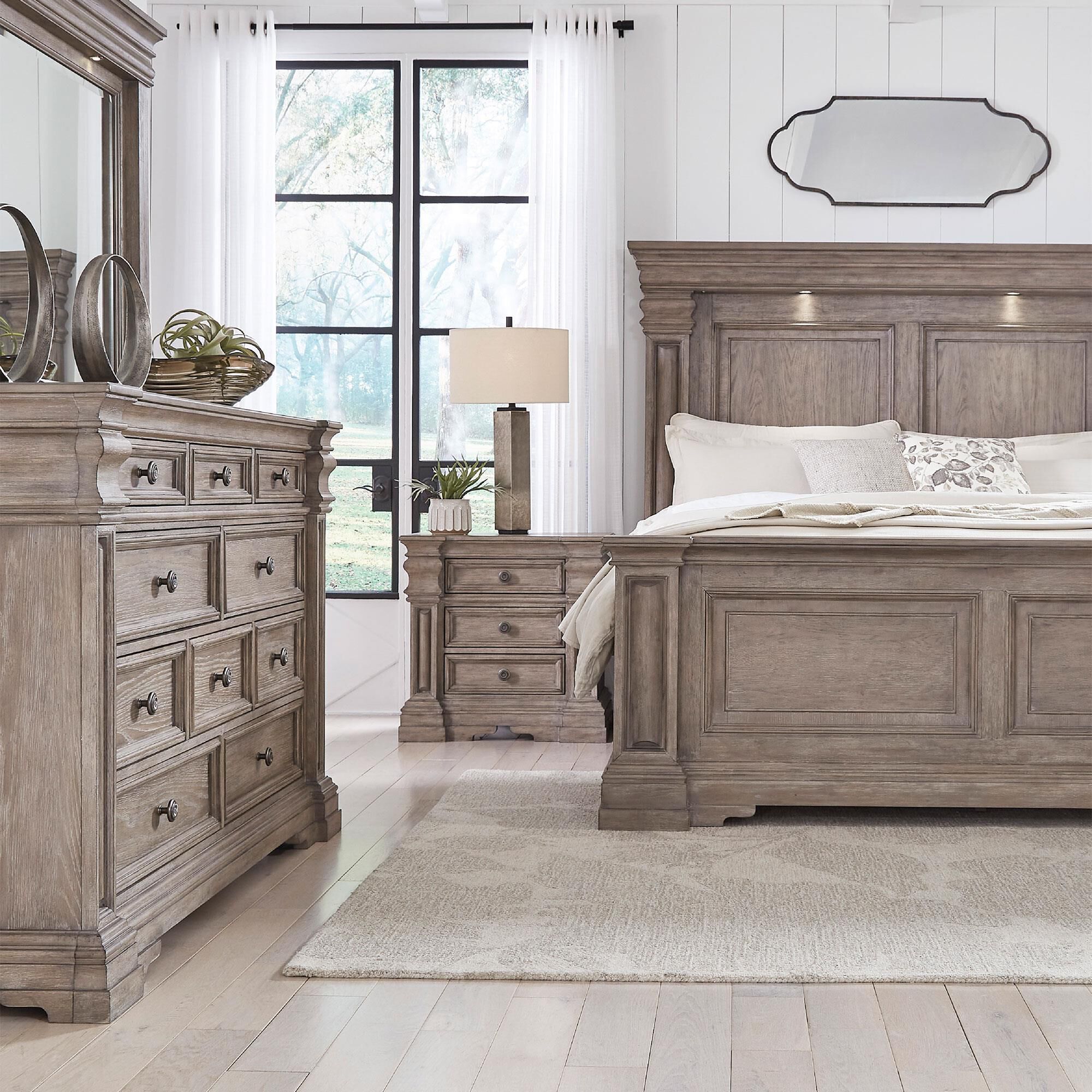 Millenium Blairhurst 3-Drawer Nightstand in Light Grayish Brown