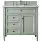 James Martin Vanities Brittany 36" Single Bathroom Vanity in Sage Green with 3 cm Victorian Silver Quartz Top and Rectangular Sink, , large