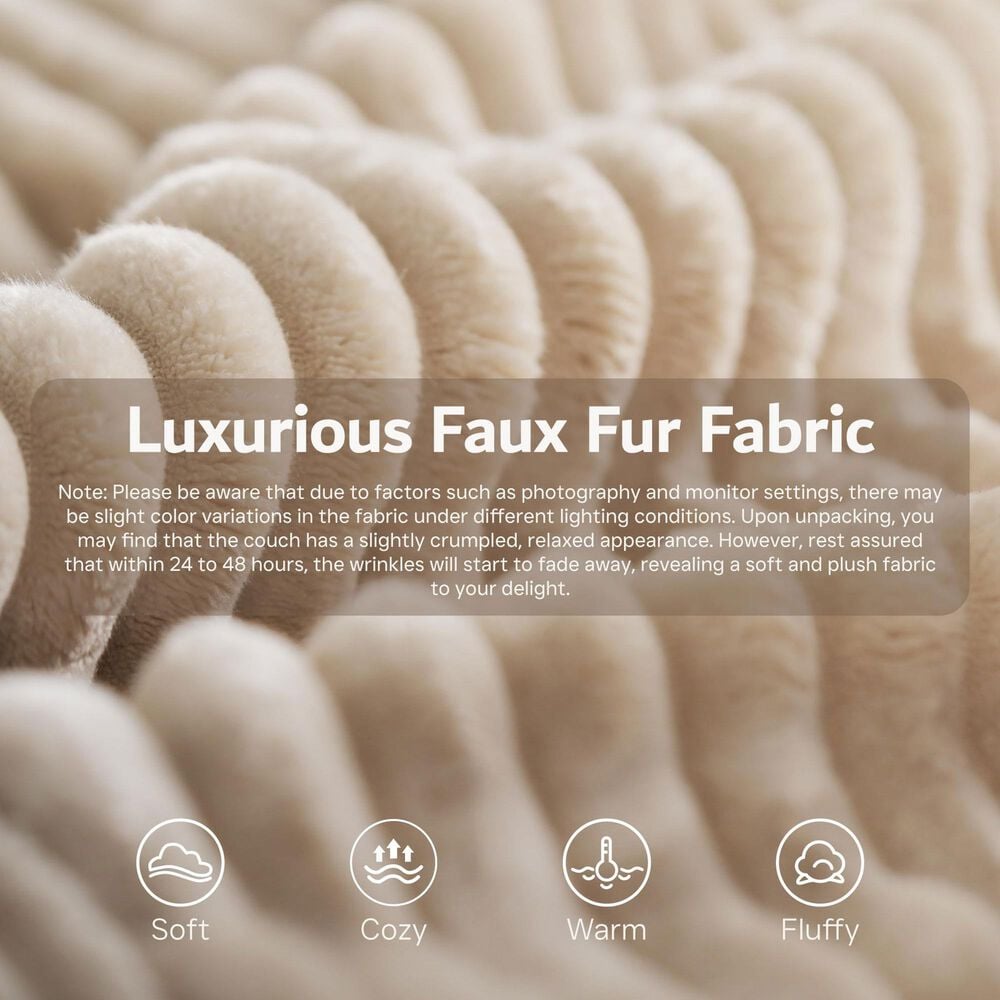 HOMLUX Modular Floor Sofa with Plush Corduroy, Big Comfy U-Shaped Sectional Couch in Beige, , large