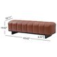 Hearth and Haven Faux Leather Dining Bench with Channel-Tufted Design in Brown, , large