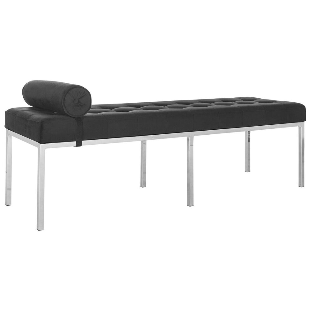 Safavieh Xavier Tufted Bench in Black, , large