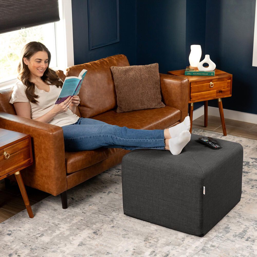 Jaxx Monroe Medium Ottoman in Ebony, , large