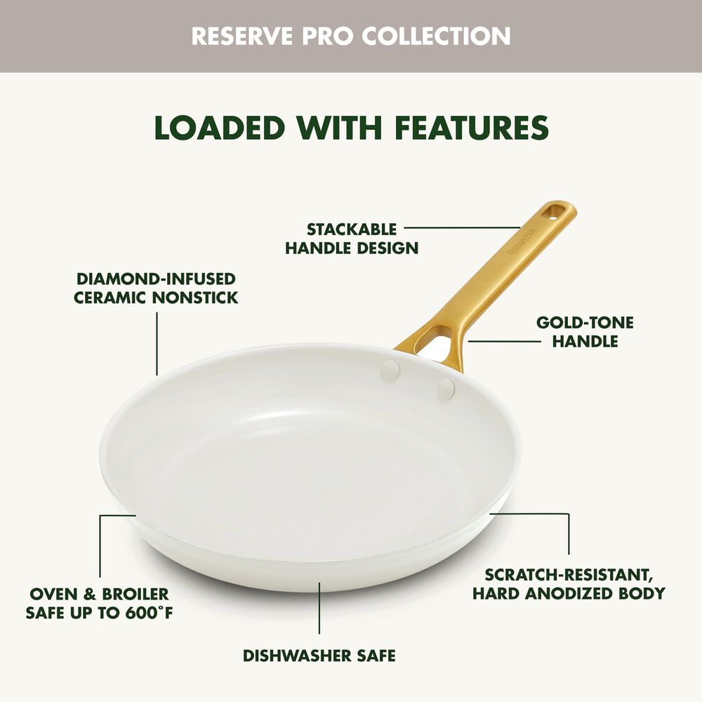 Green Pan Reserve Pro 8" Nonstick Open Frypan in Cream, , large