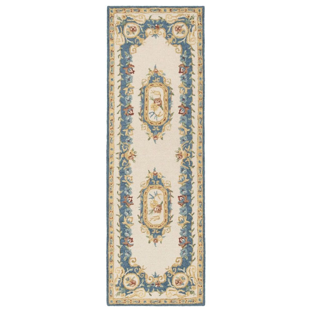 Safavieh Micro-Loop 2"3" x 7" Cream and Blue Runner, , large