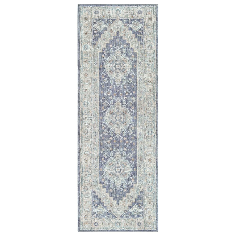 Surya Avant Garde 2"7" x 7"3" Gray, Beige and Denim Runner, , large