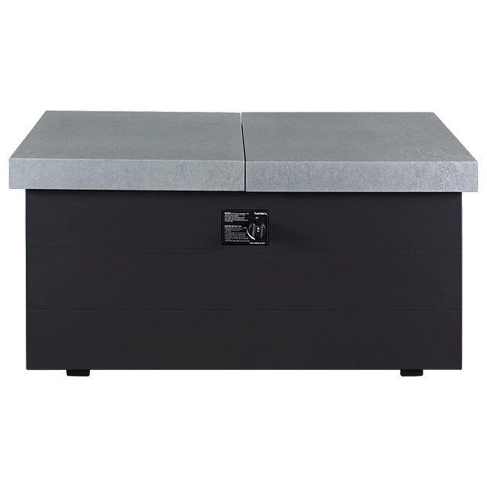 Slate and Company Rectangular Functional Fire Pit in Black and Concrete, , large