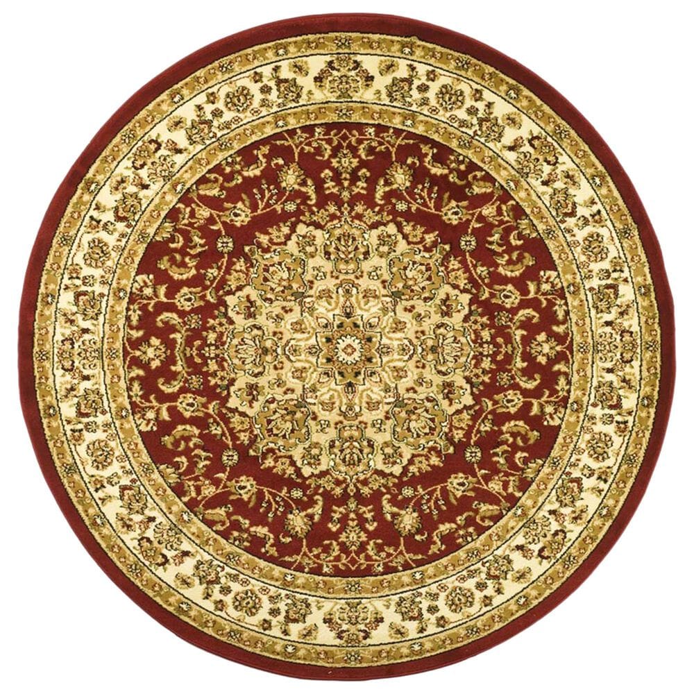 Safavieh Lyndhurst LNH222 8" Round Red and Ivory Area Rug, , large