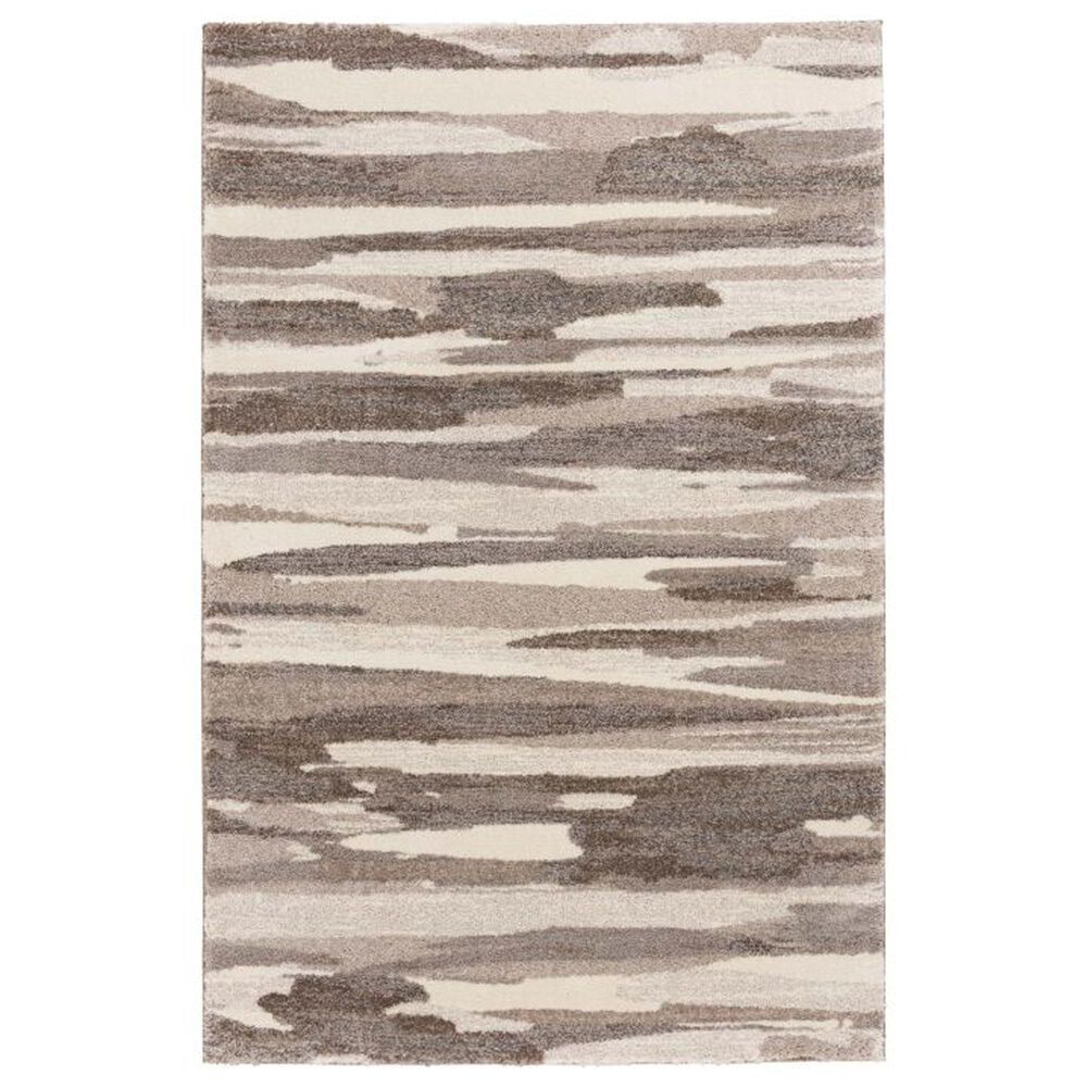 Central Oriental Structures Bryson Buff and Metal 5" x 7"6" Area Rug, , large