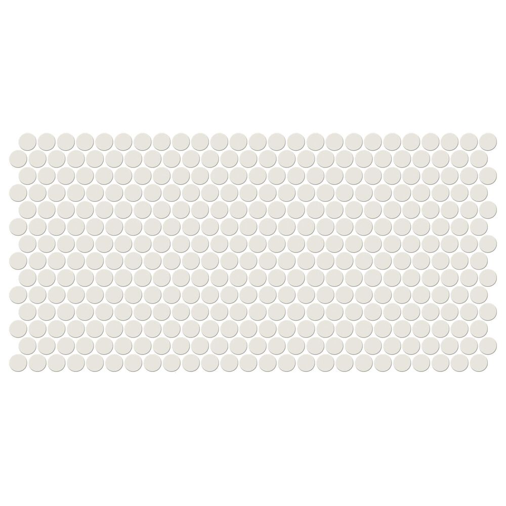 Dal-Tile Keystones Arctic White 1" x 1" Penny Round on 10" x 22" Porcelain Mosaic Sheet, , large