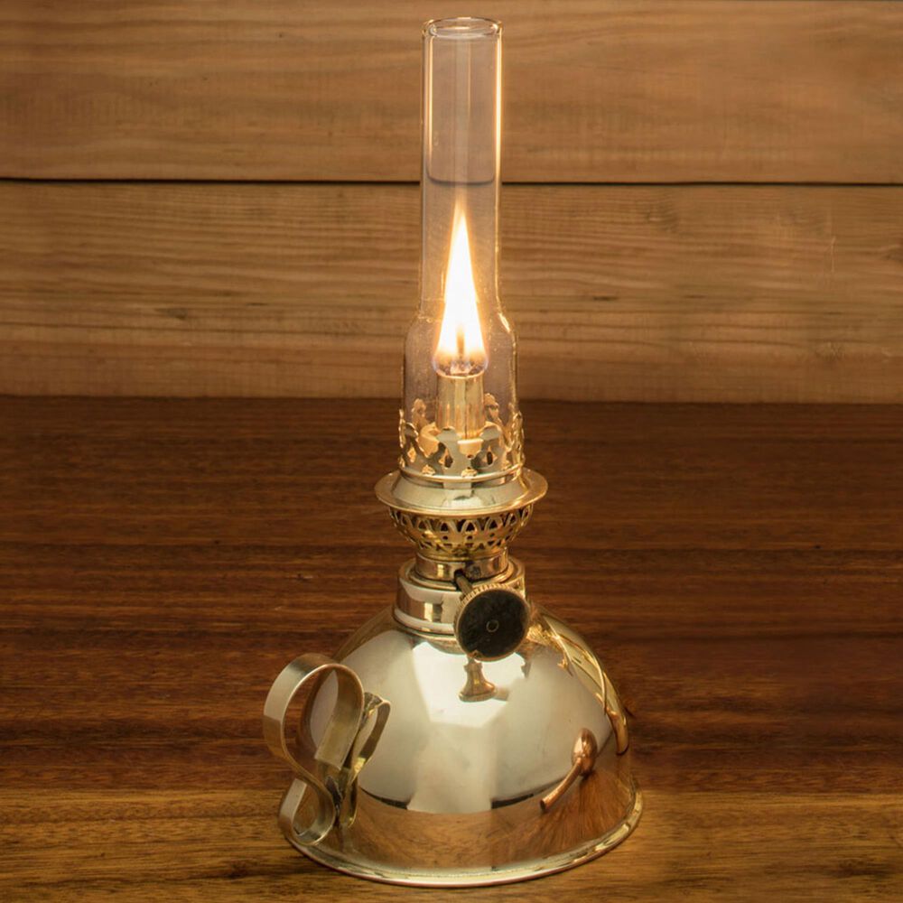 Timberlake 9" Oil Table Lamp in Antique Brass, , large