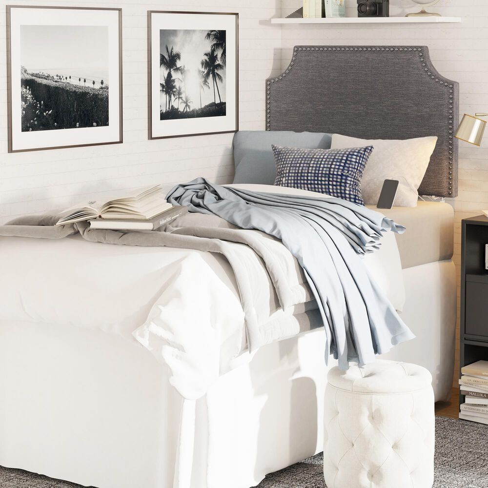 The Monday Company Twin Upholstered Headboard in Gray, , large