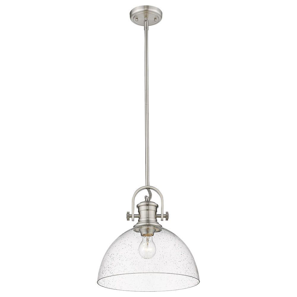 Golden Lighting Hines 1-Light Pendant with Seeded Glass in Pewter, , large