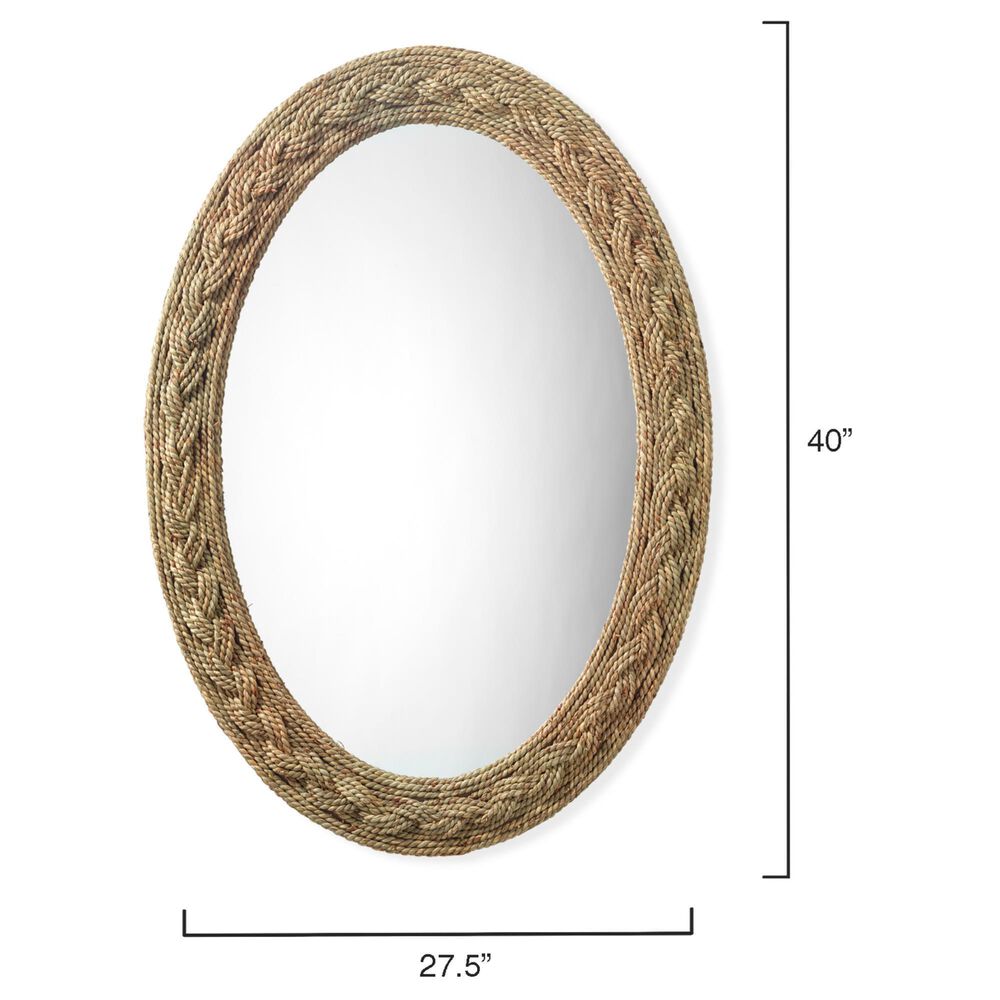 Splendor Living Lark Braided Seagrass Oval Mirror in Natural, , large