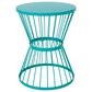 Hearth and Haven Outdoor Metal Hourglass Side Table with Open Cage Design in Teal, , large
