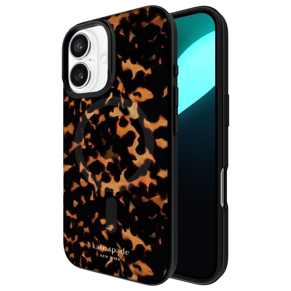 Kate Spade Protective MagSafe Case for iPhone 16 in Tortoiseshell, , large