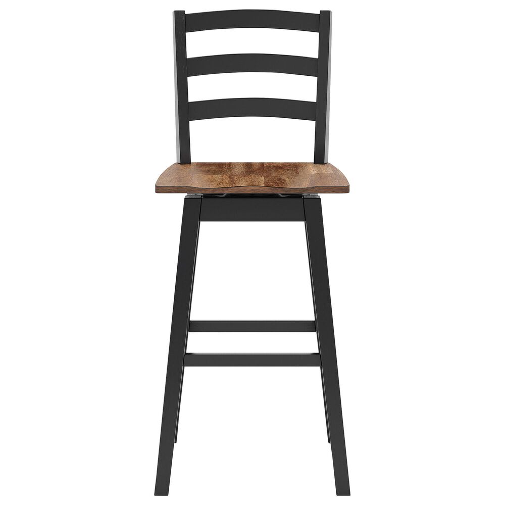Ashley Wildenauer Swivel Bar Stool in Brown and Satin Black, , large