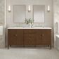 James Martin Vanities Myrrin 72" Double Vanity in Mid-Century Walnut with 3 cm White Zeus Quartz Top, , large