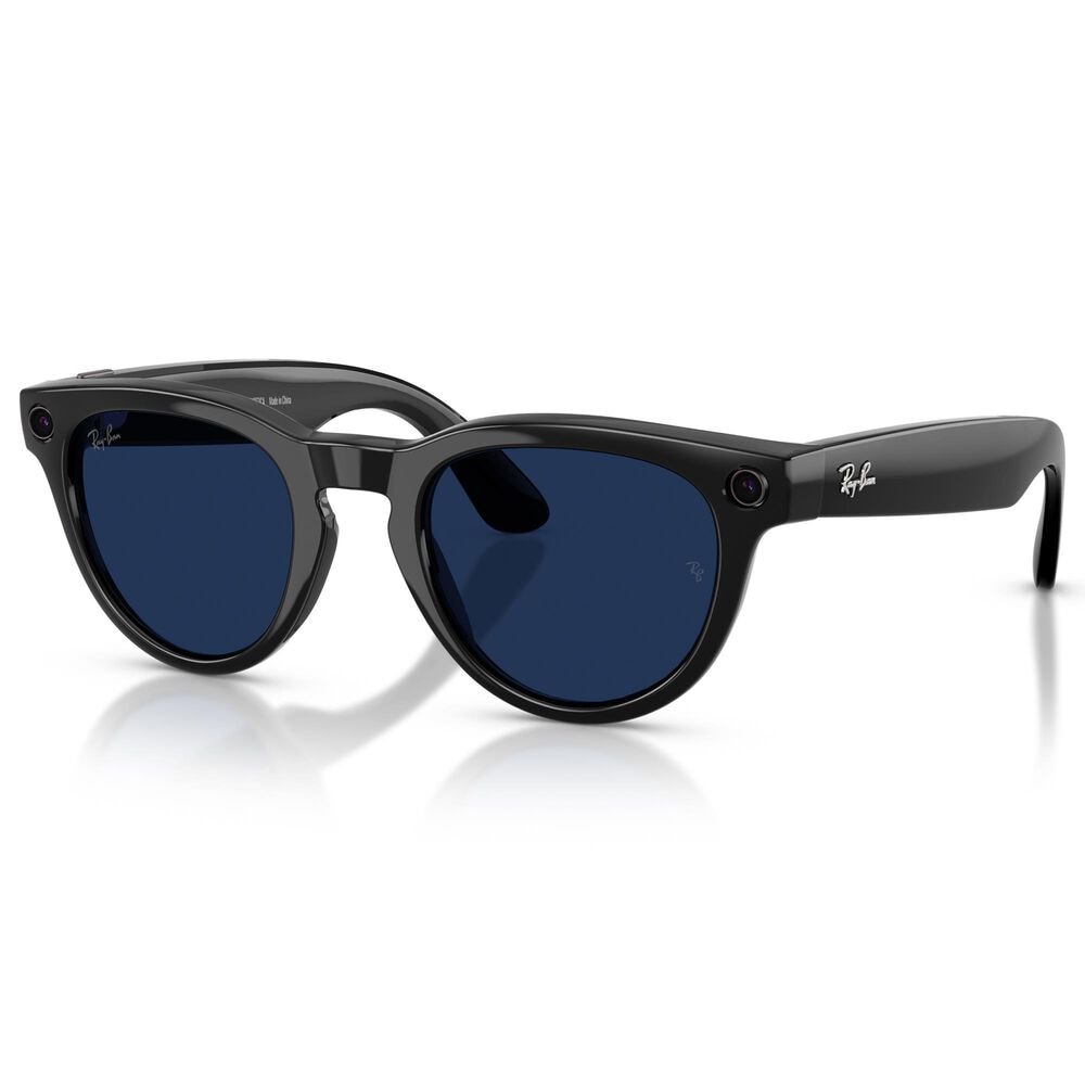 Rayban Glasses Headliner Gen 2 Low Bridge Fit Sunglasses with Clear and Sapphire Transitions Lenses in Shiny Black, , large