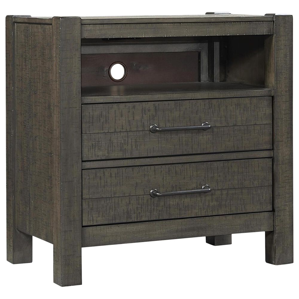 Riva Ridge Mill Creek 5 Piece Queen Low Profile Bed Set with 2-Drawer Nightstand in Carob, , large