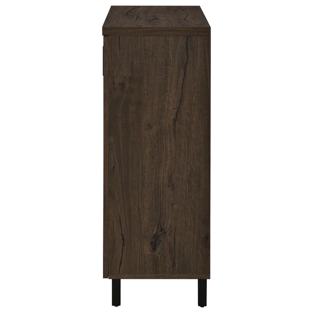 Coaster Brixton 6-Shelf Shoe Storage Cabinet in Smoked Oak and Black, , large