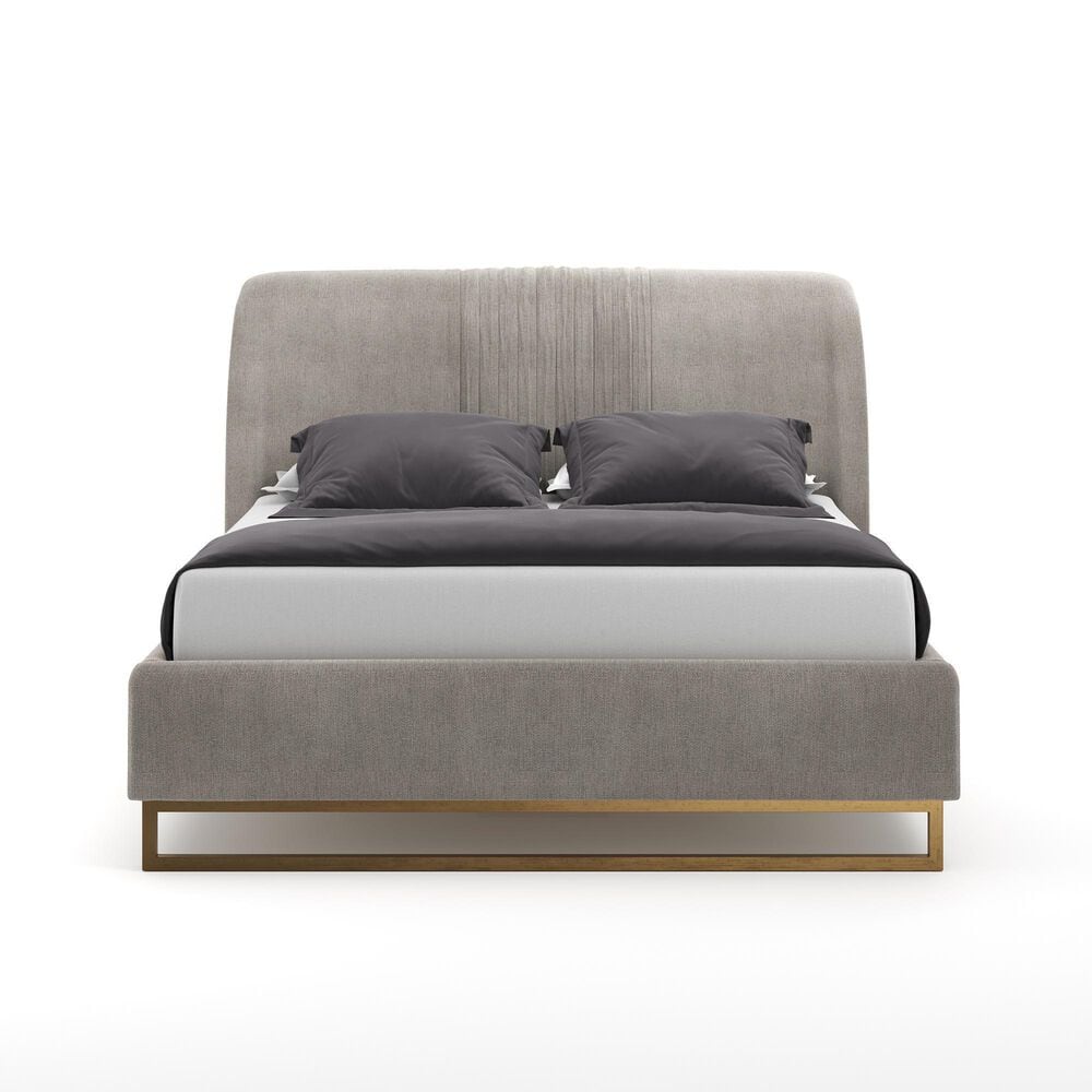 37B Mixt Nevin King Platform Bed with Antique Brass Legs in Polo Club Stone, , large