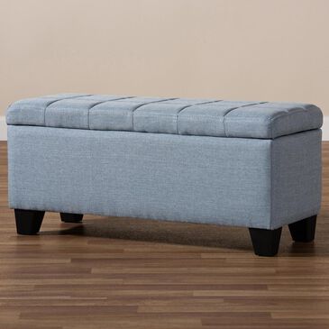 Baxton Studio Fera Storage Ottoman in Blue, , large