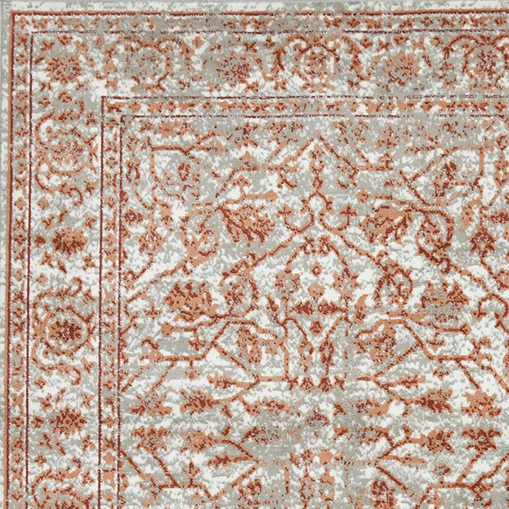 Amer Rugs Alpine 7&#39;10&quot; Round Orange and Gray Area Rug, , large