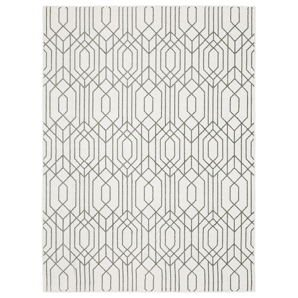 Oriental Weavers Montecito Geometric 2"3" x 7"6" White Runner, , large
