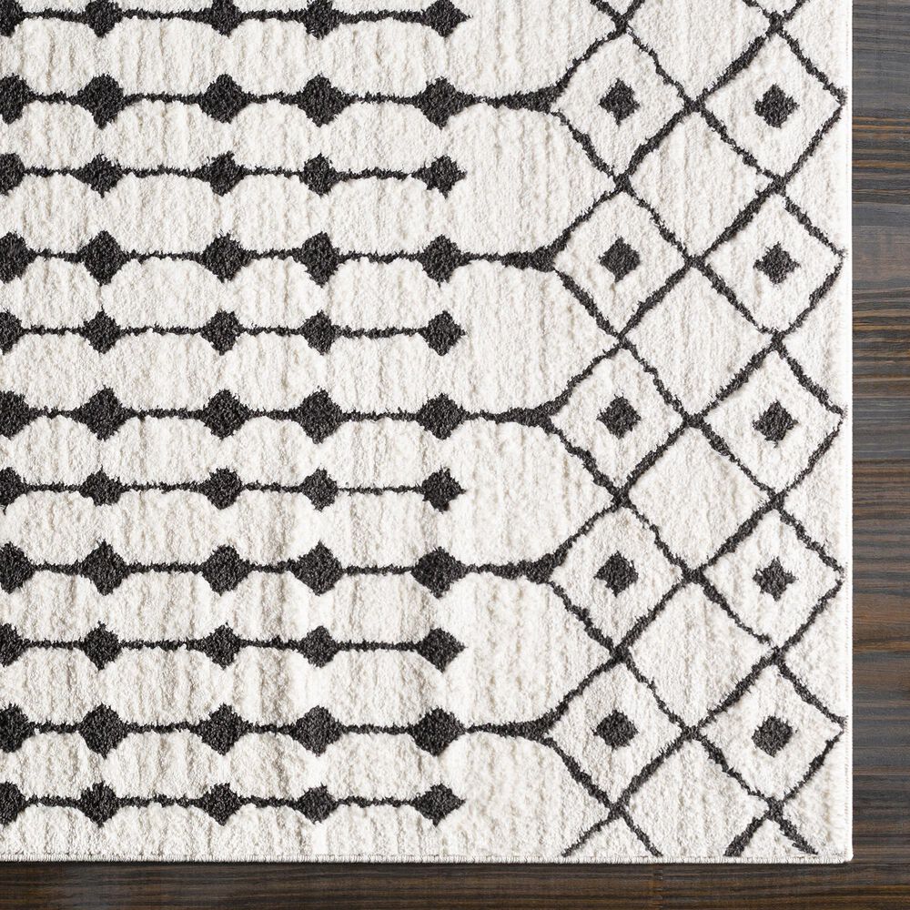 Surya Moroccan Shag 2&#39; x 3&#39; Black and White Area Rug, , large