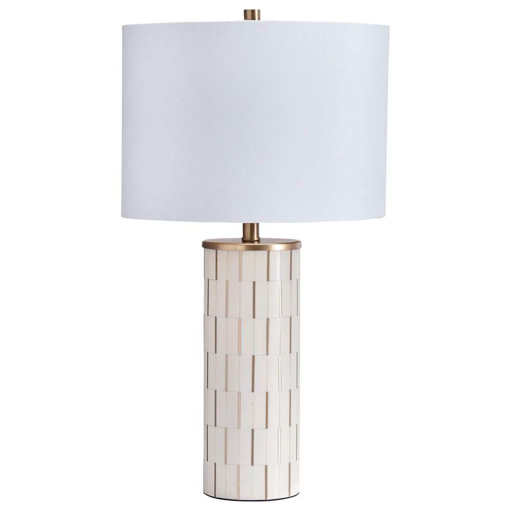 Ashley Faridworth Table Lamp in White and Gold, , large