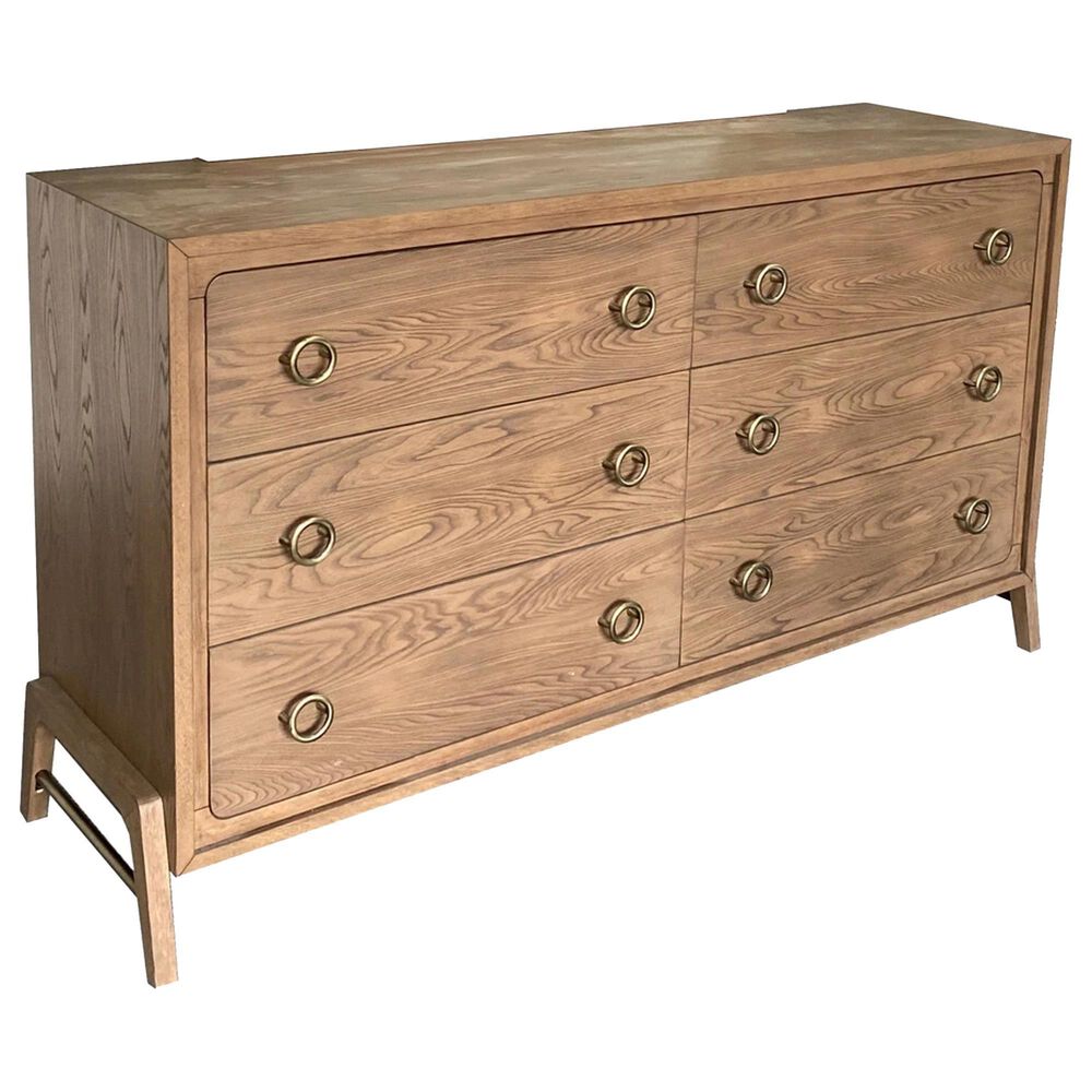 Sterling Timber Elure 6-Drawer Hi-Leg Dresser Only in Latte, , large
