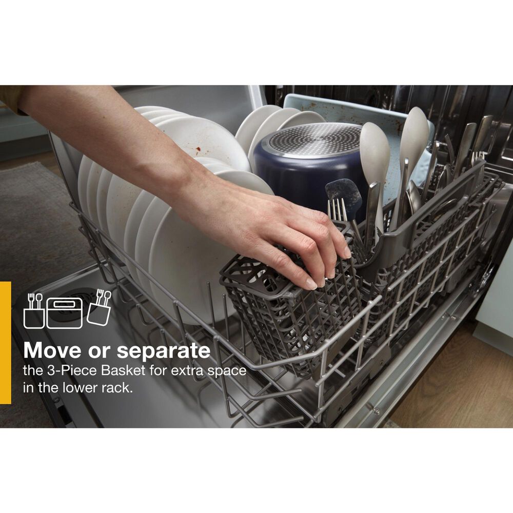 Whirlpool 24" Built-In Dishwasher with AI Intelligent Wash and Tall Top Rack in Fingerprint Resistant Stainless Steel, , large