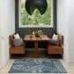 Nourison Garden Oasis GOA02 Navy 3" x 5" Indoor/Outdoor Area Rug, , large