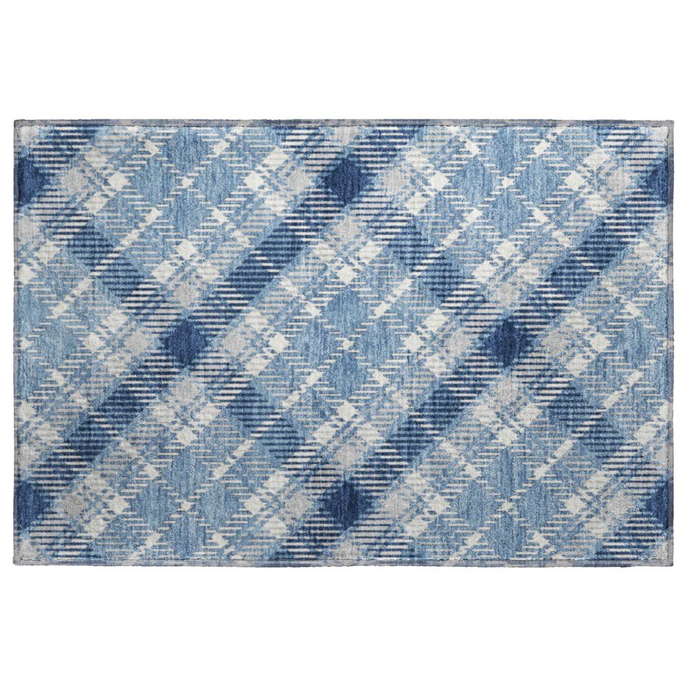 Dalyn Rug Company Soft Essentials Plaid Denim 2"6" x 3"10" Indoor/Outdoor Area Rug, , large