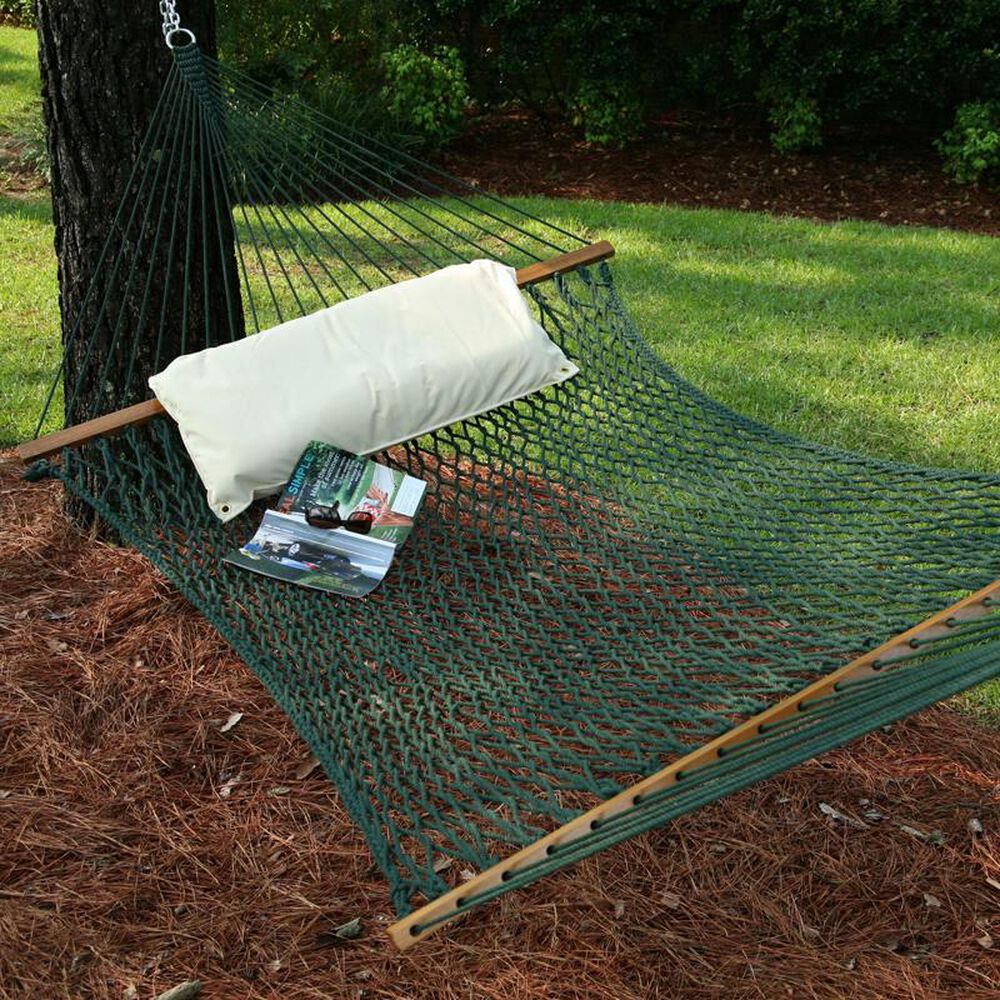 The Hammock Source Large Original DuraCord Rope Hammock in Green, , large