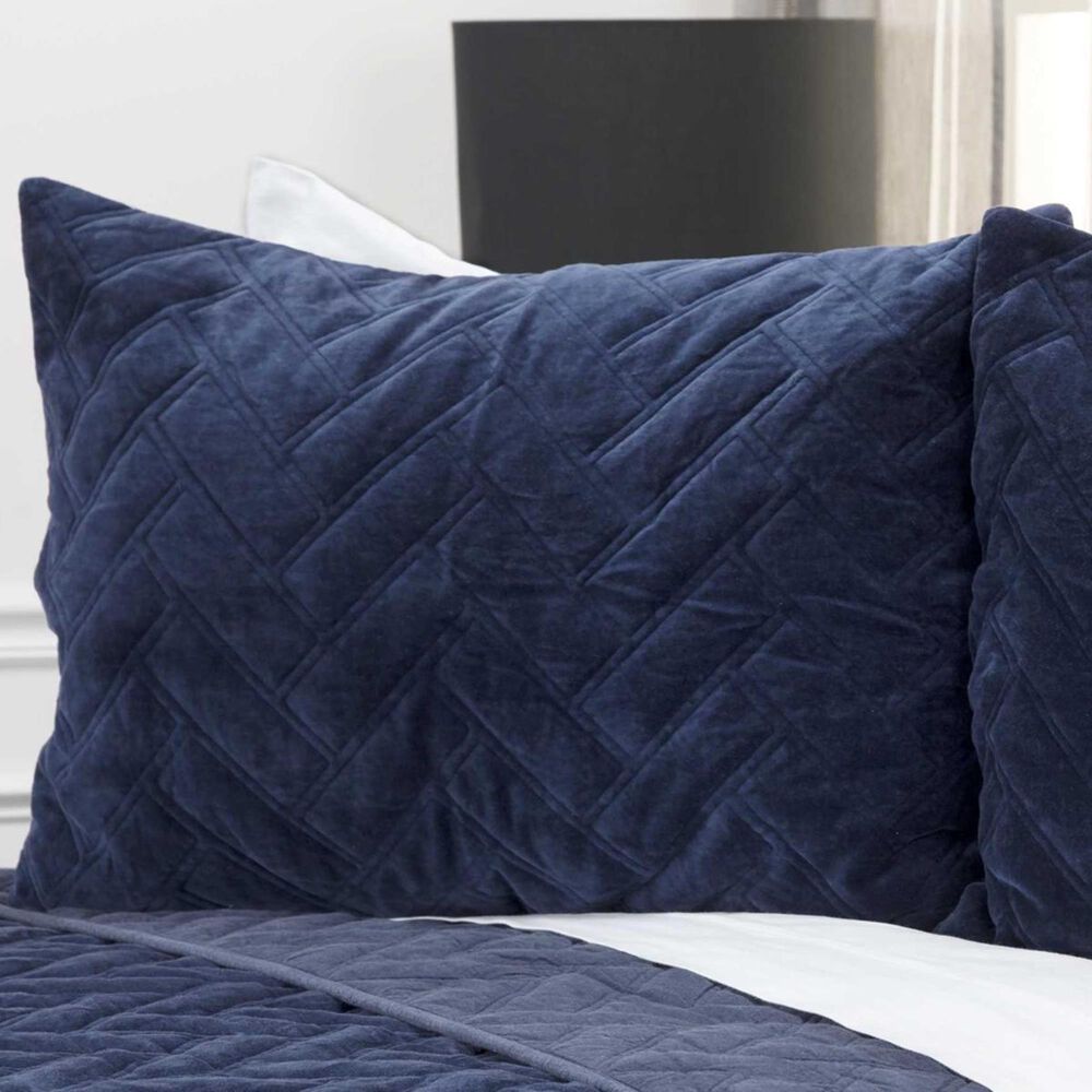 Rizzy Home Riviera Donny Osmond 20" x 36" King Sham in Indigo, , large