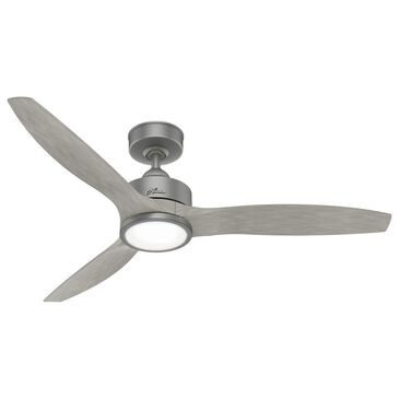 Hunter Park View 72" Outdoor Ceiling Fan with LED Light in Matte Silver, , large