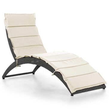 Furniture of America Langlois 63" Patio Chaise Lounge in White, , large