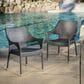 Hearth and Haven Mirage Wicker Stacking Arm Chair in Grey (Set of 4), , large