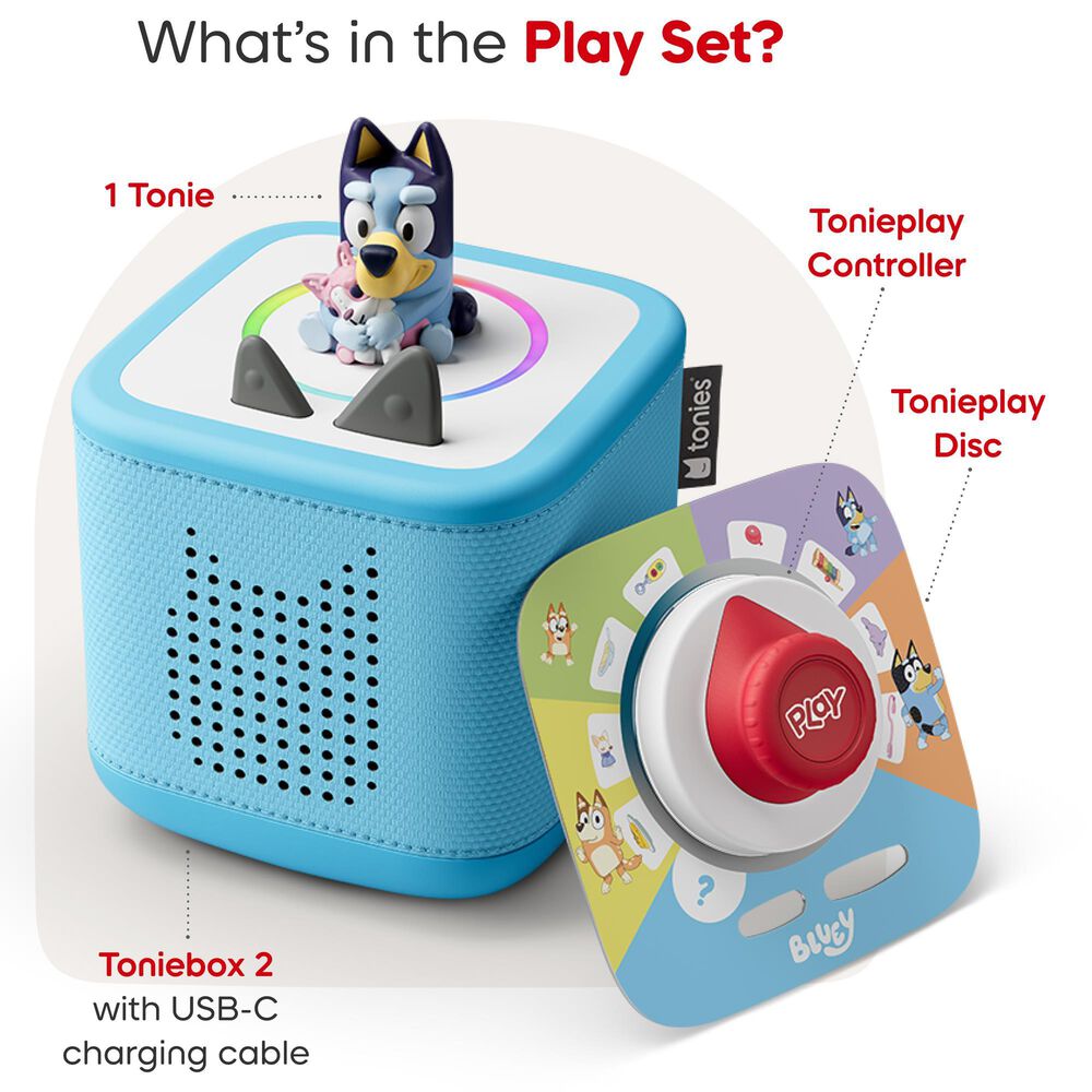 Tonies Bluey Toniebox 2 Audio Player Play Set in Sky Blue, , large